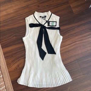 New DKNY Tie-Neck Peplum Blouse